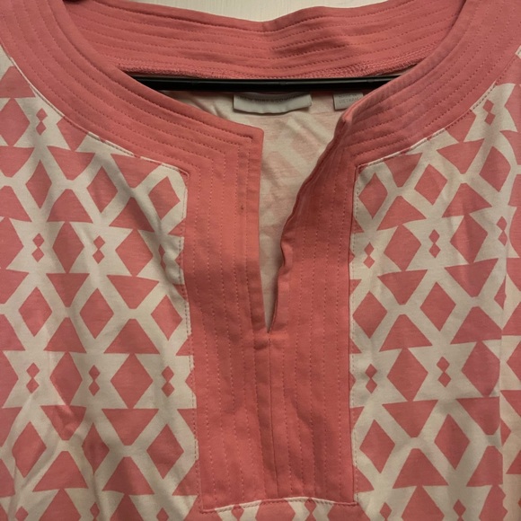 New York & Company pink and white pattern cotton dress - Picture 3 of 6